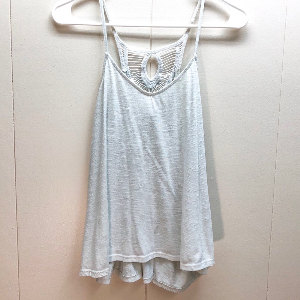 White Crochet Knit Tank